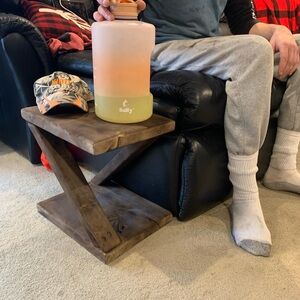 Burnt Wooden Side Table
